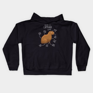 Capybara Anatomy Kids Hoodie